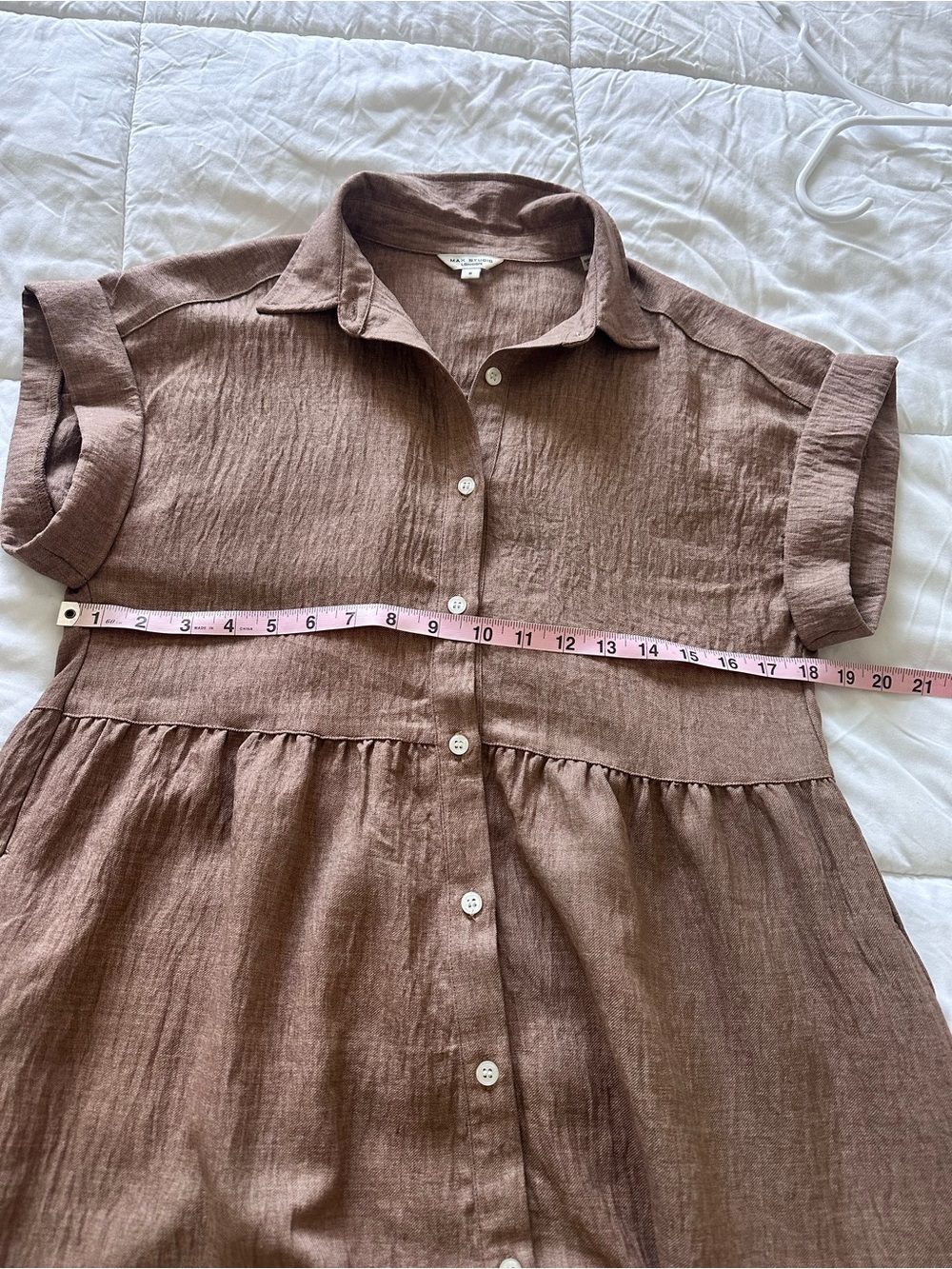Max Studio Tiered Button-Front Casual Dress - Picture 5 of 8